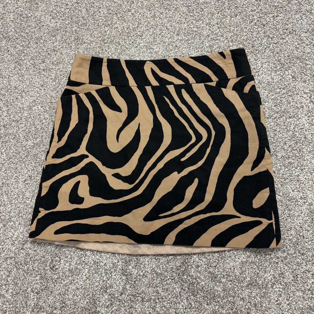 LOFT Skirt Womens 4P Brown Animal Print Short Straight Pencil Lined Fall